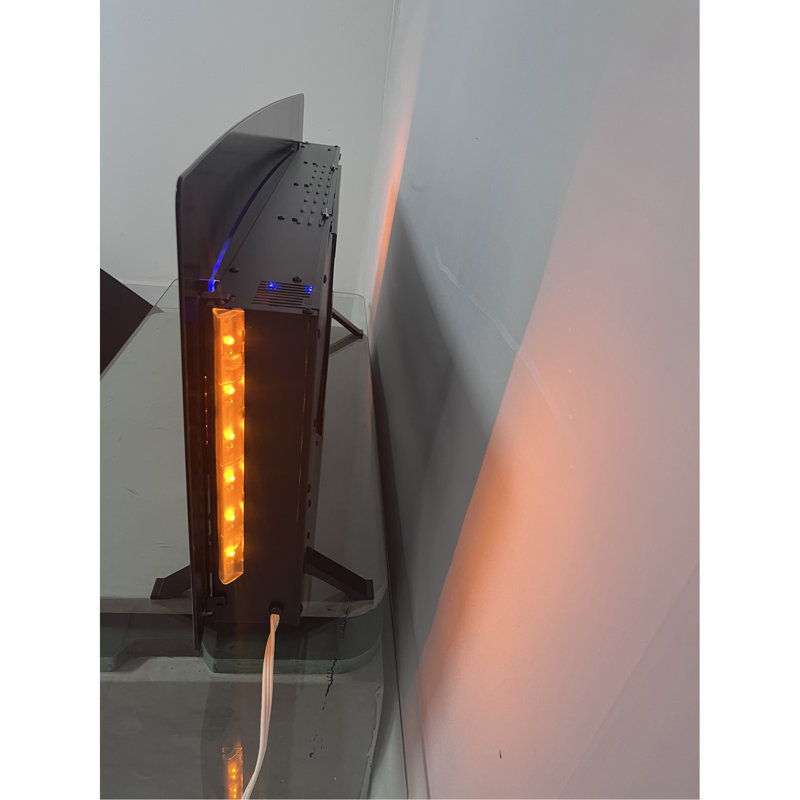 48 Inch Curved Front Wall Mounted Electric Fireplace With Remote And Multi Color Flame & Emberbed