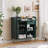 31.5'' Coffee Bar Cabinet With Wooden Sliding Door, Mid-Century Bar Stand With Wine Glass Holder, Wine Rack, Pull-Out Tray And Drawer-138424130
