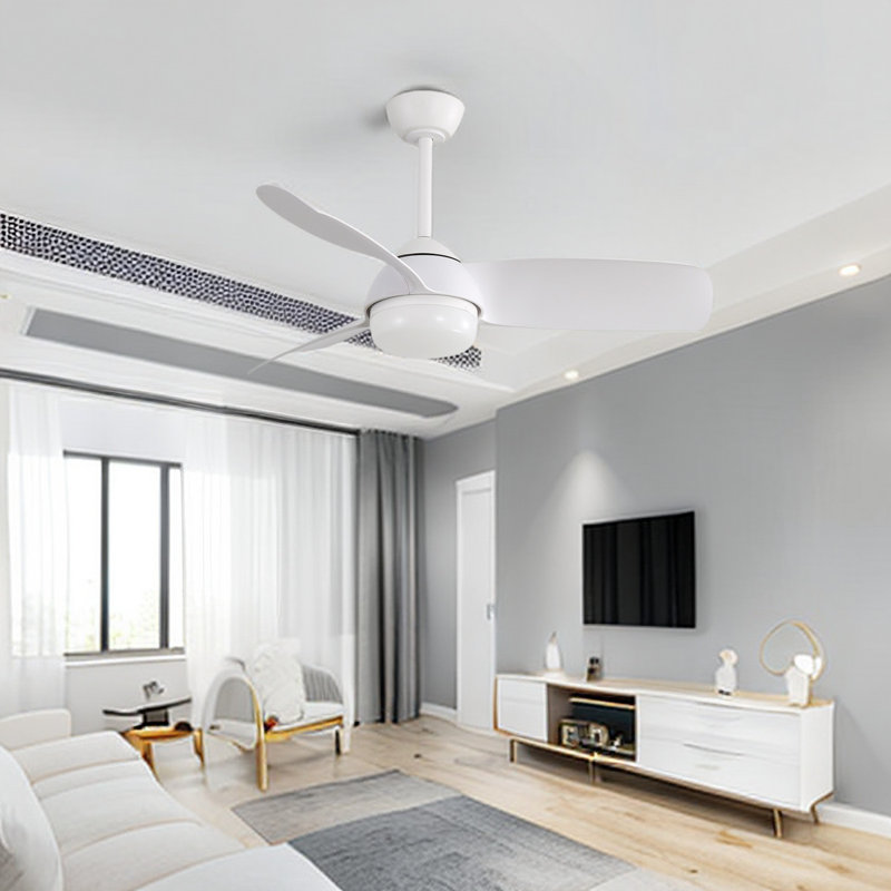 Ventilateur de plafond avec lumières DEL Kassee, Blanc
