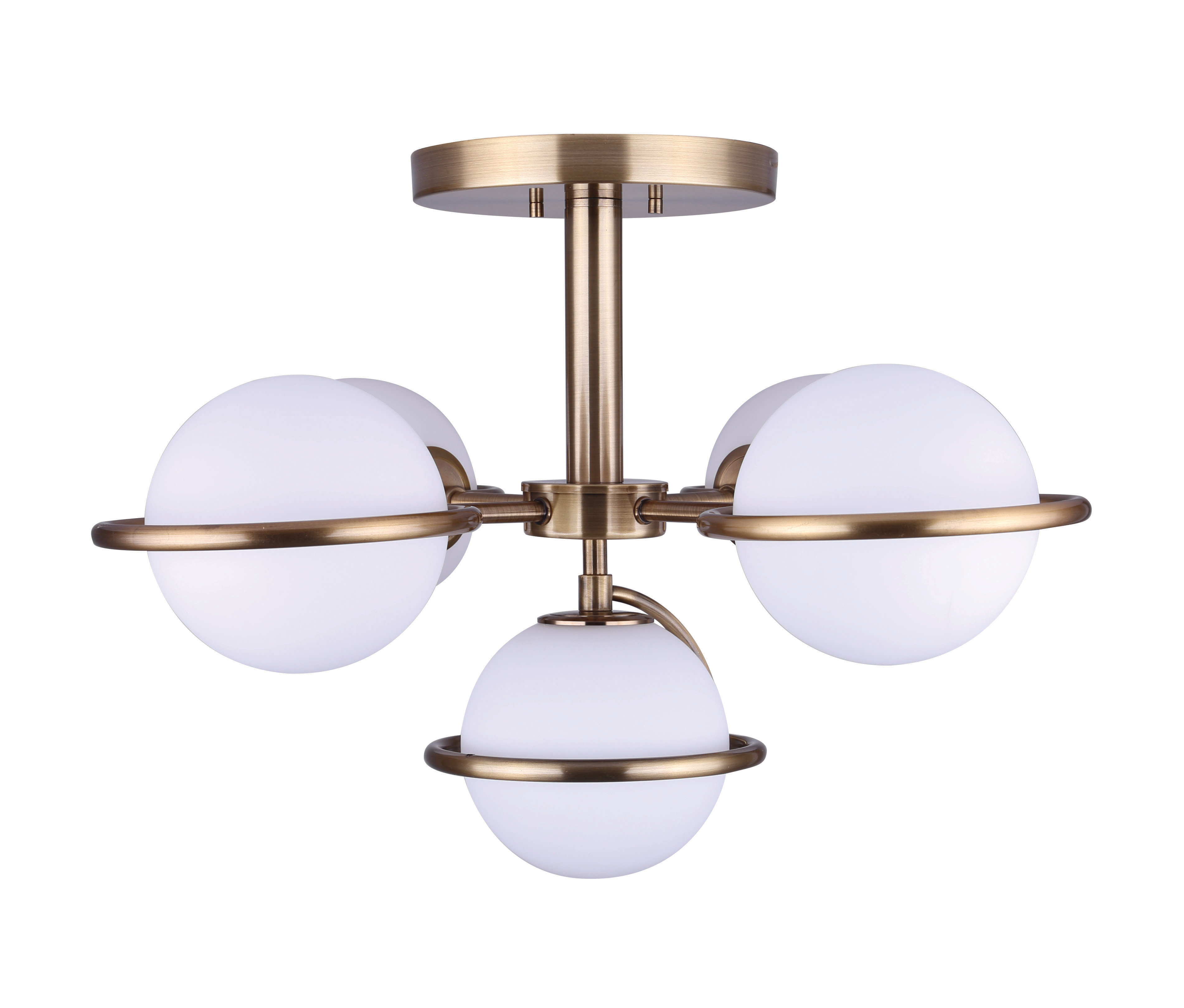 Janto 3-Light Glass Semi Flush Mount