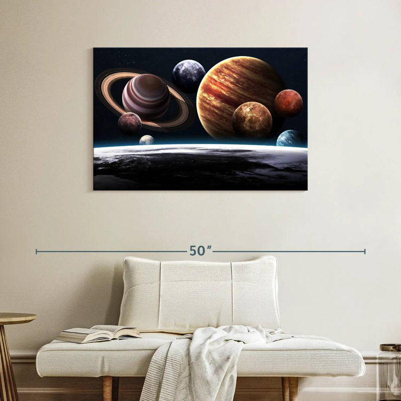 Oberle View Of Planets From Earth, 26" H x 39" W