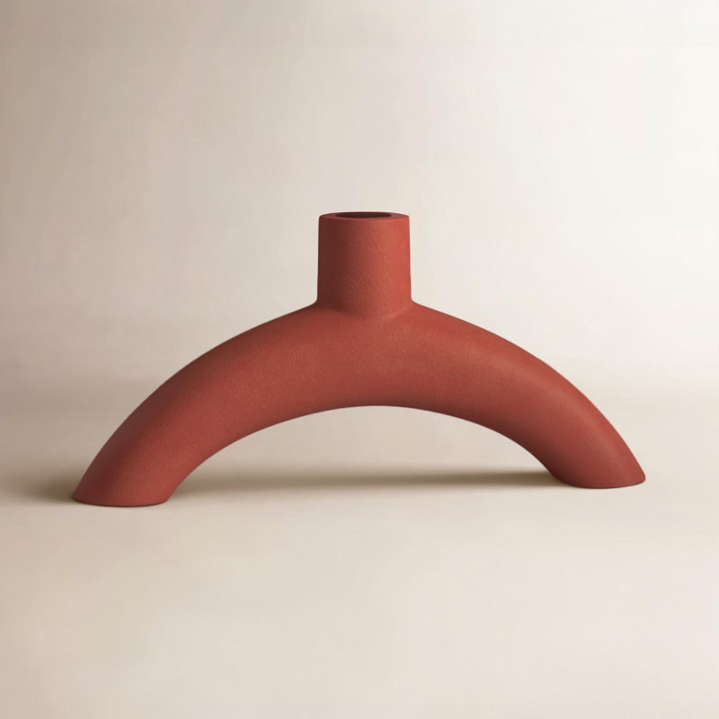 Bougeoir en aluminium H 4 po, Orange
