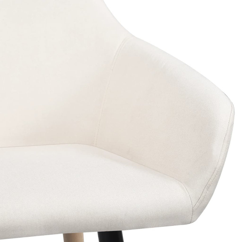 Chaise de salle à manger rembourrée avec accoudoirs en tissu Yes, Crème