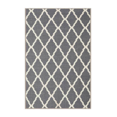 Tapis contemporain gris / blanc