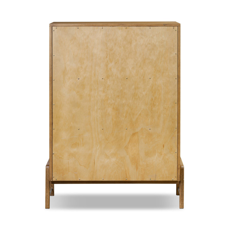 Rosedale 6 Drawer Tall Dresser, Amber Oak