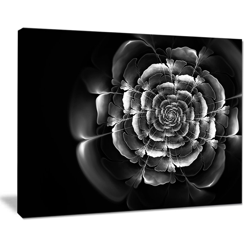 «Fractal Silver Rose in Dark», impression sur toile tendue, H 30 po x l 40 po x P 1 po