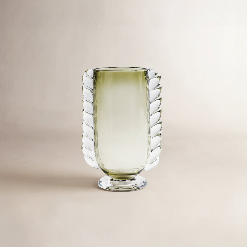 Vase en verre tressé rétro, Vert