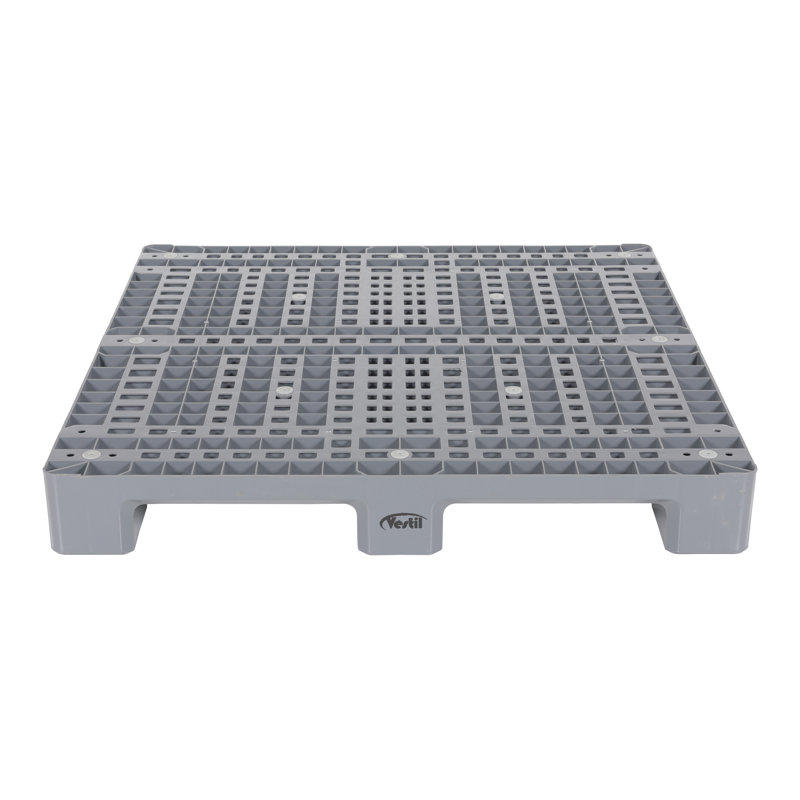 Rackable Plastic Pallet, 5.5" H x 47.5" W x 47.5" D, Gray
