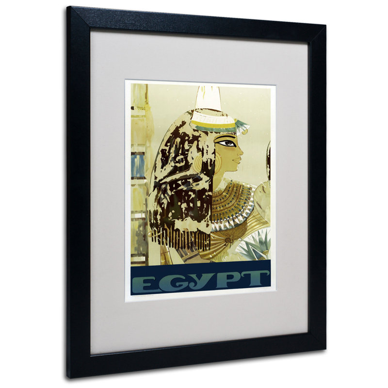 « visit égypte cleopatra », reproduction d’art sur toile encadrée, Noir, H 20 po x l 16 po x P 0,5 po