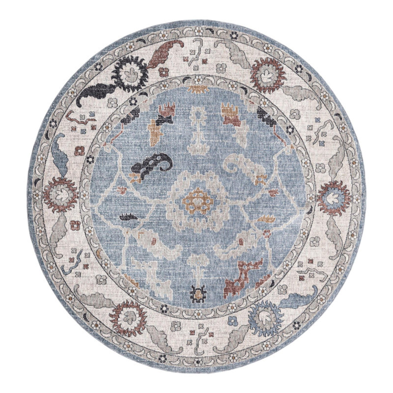 Erica Floral Indoor Rug, Round 7'