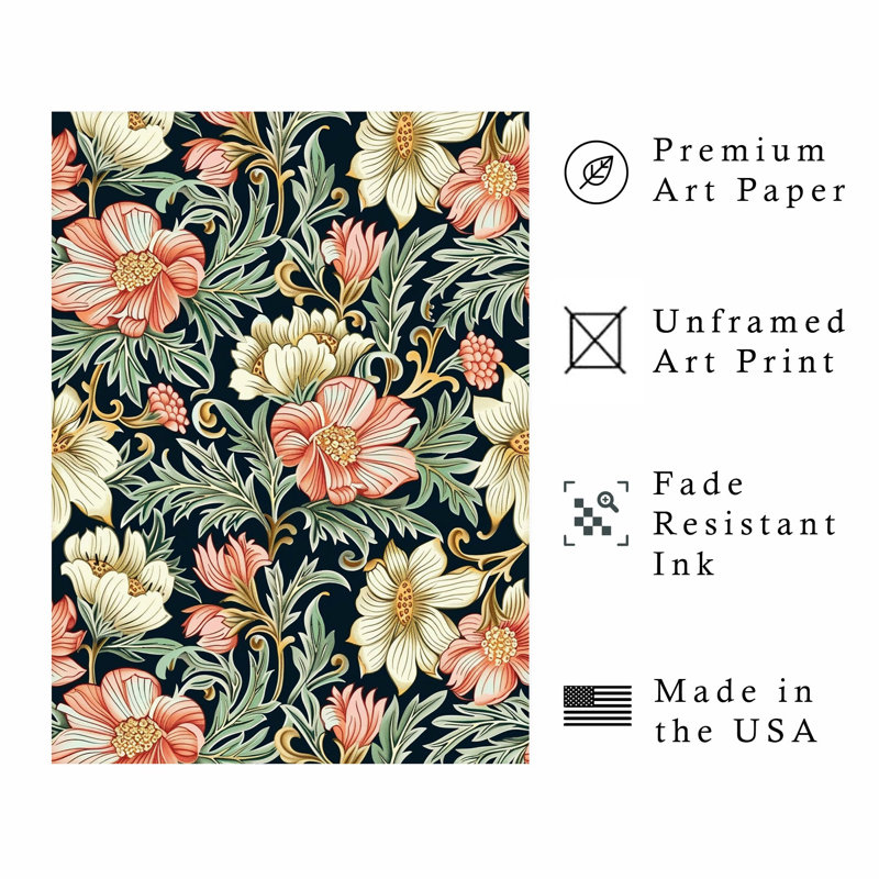 Art floral de William Morris, H 36 po x l 24 po