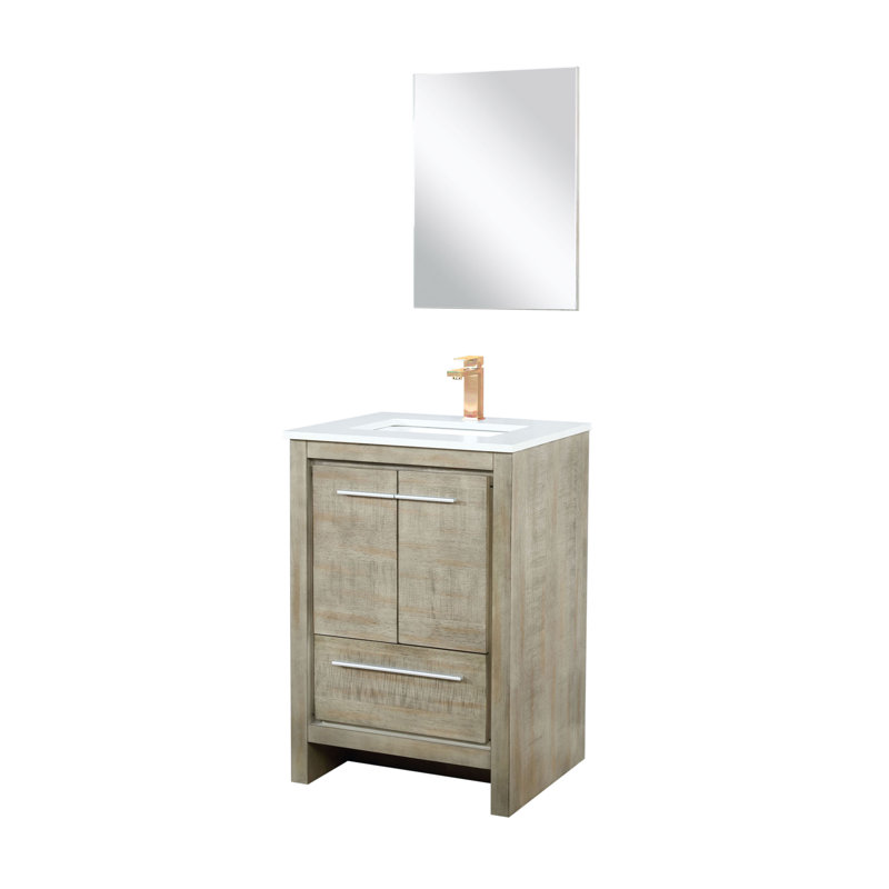 Ensemble de meuble-lavabo simple 18 po x l 20 po x P 20 po Lafarre, Acacia rustique, Quartz blanc