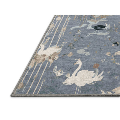 Machine Washable Gray Area Rug