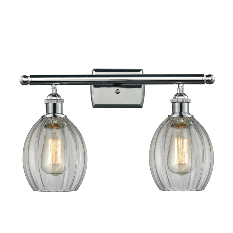 Éclairage pour salle de bain à intensité variable 2 lumières Fleshman, Transparent, Ampoule DEL 6 watts Vinage, Chrome poli