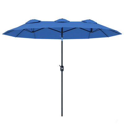 Parasol de patio à double face 9,5 pi avec 3 bouches d'aération Outsunny