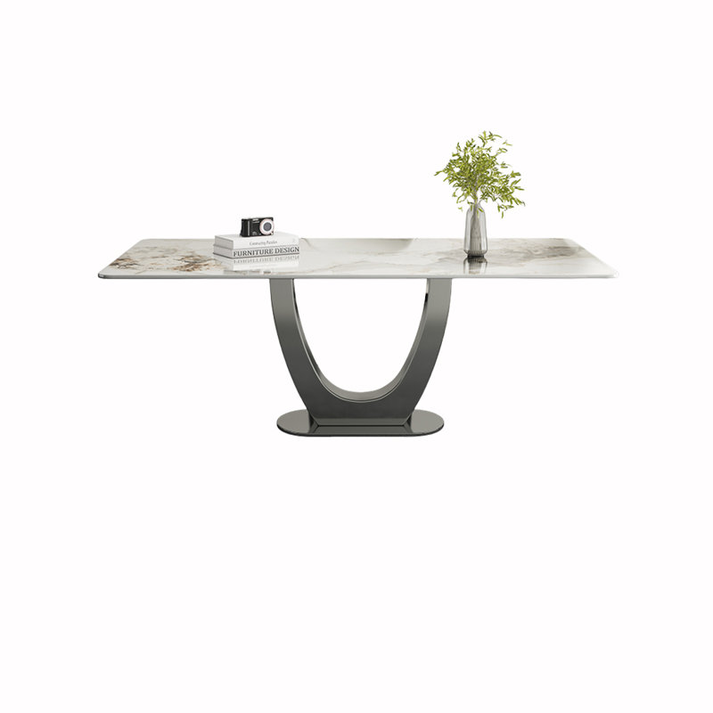 Karikalan Metal Base Dining Table, 35.43" W x 62.99" L