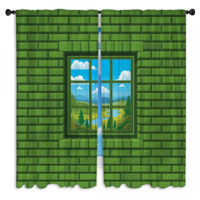 Rideaux de fenêtre vert brique avec rideaux obscurcissant et obscurcissant - 2 panneaux