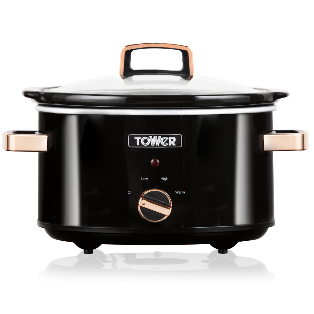 Tower 3.5L Stainless Steel Slow Cooker with 3 Heat Settings and Keep Warm Function, 210W