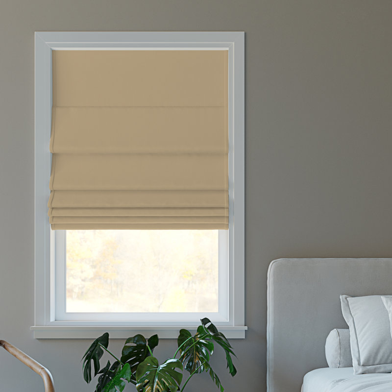 Rideau romain 100% occultant en velours Sun Zero, L 39 po x L 64 po, Beige