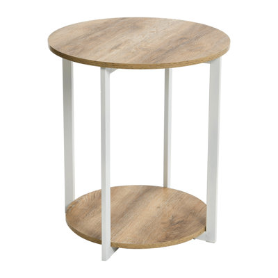 Table d'appoint ronde à 2 niveaux