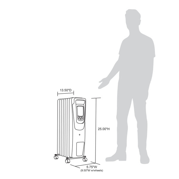 Newair Portable Oil Filled Radiator Space Heater, 150 ft² with Silent,  Energy Efficient Operation u0026 Reviews | Wayfair