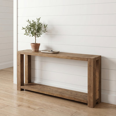 63" Solid Wood Console Table, 2-Tier