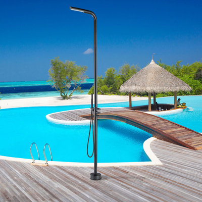 Ensemble de robinet de douche autoportant extérieur en acier inoxydable 304 avec douche à main H 89,76 po EdenFalls