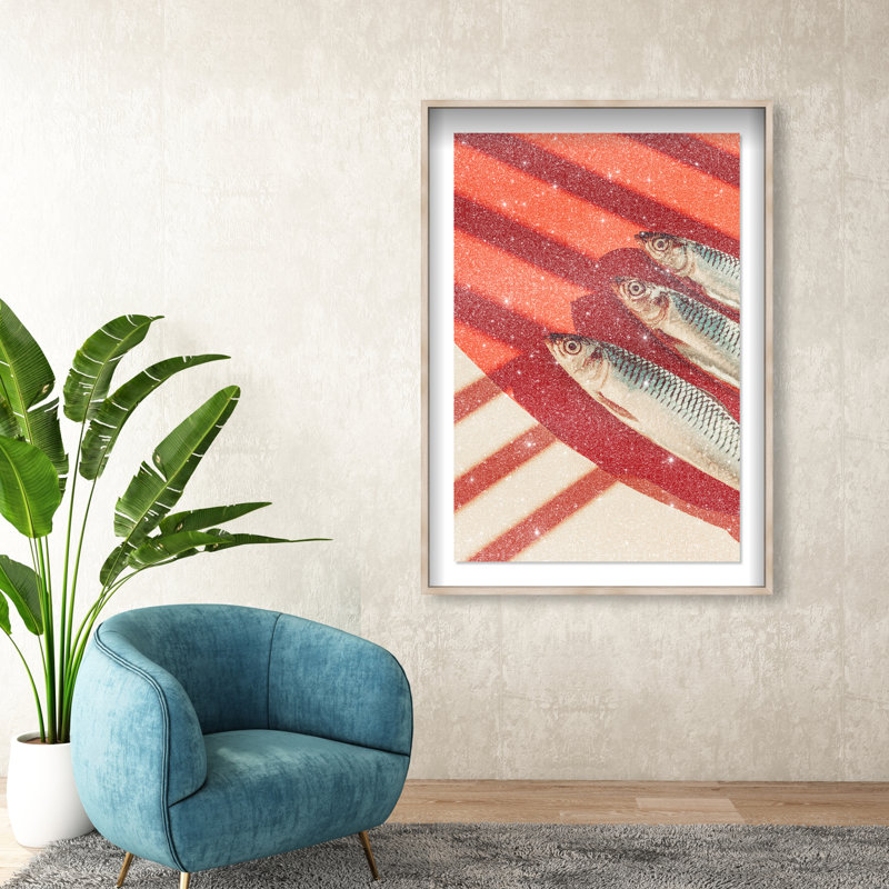 Coast Catch Print by Oliver Gal, 16.5"H x 11.5"W, Natural Oak Shadowbox