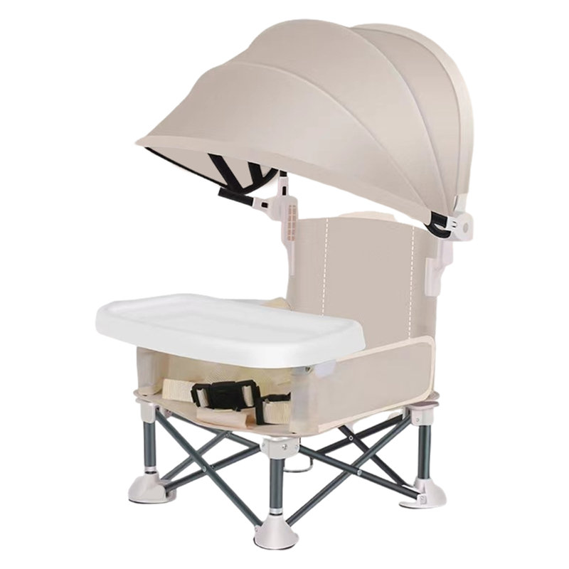 Foldable Toddler Chair with 3-point Harness Storage Bag Adjustable Straps Removable Tray Portable