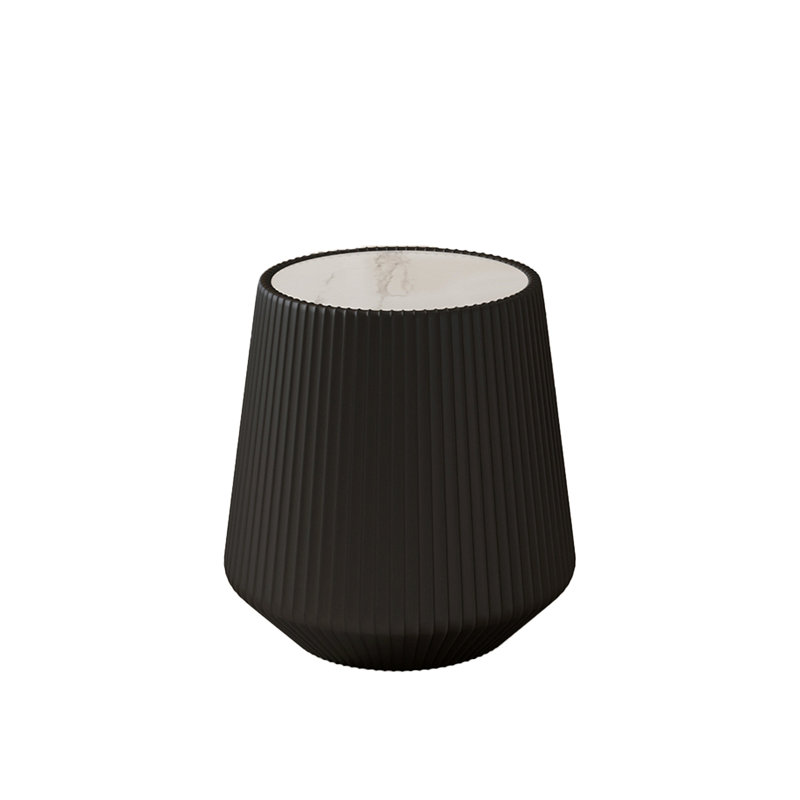 Table basse en cuir fritté clair et cuir pour le salon | Idée de cadeau, Blanc/Noir