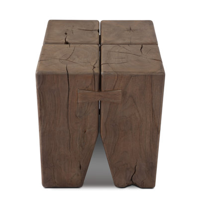 Oshan Outdoor End Table-Stained Toasted Brown-Teak Root