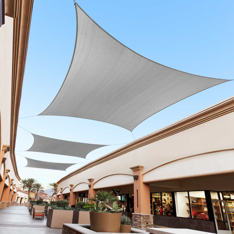 10' x 13' Grey HDPE Rectangle Sun Shade Sail Canopy
