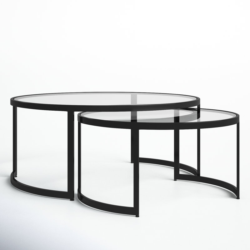 Corrine Glass Top Nesting Coffee Table