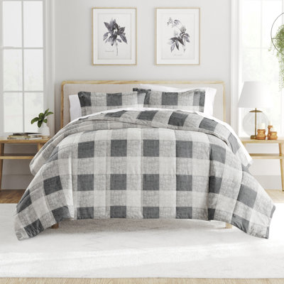 Gingham Microfiber All Season Down-Alternative Comforter