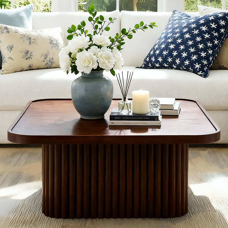 Pedestal Coffee Table, 15.75" H x 31.5" L x 31.5" W