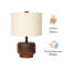 Gren Wooden Table Lamp Round With Shade - White