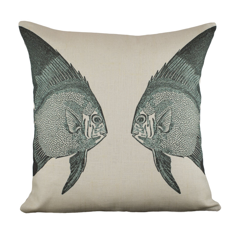 Cotton Blend Reversible Throw Pillow