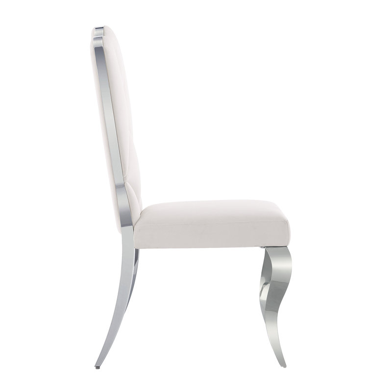Chaise d'appoint Marcas, Argent, Blanc