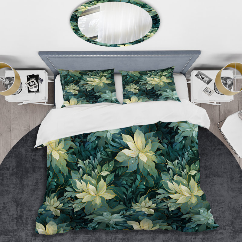Ensemble de housse de couette Ethereal Tropical Camouflage I, Housse de couette pour très grand lit et 2 très