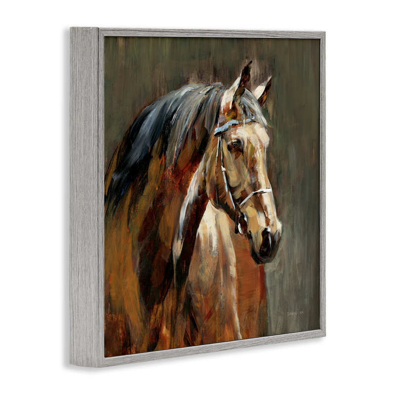 Cheval dans l'écurie au crépuscule, estampe numérique, conception par Danhui Nai, 24 po x 24 po
