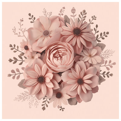 Pink Floral Bouquet Wall Tapestry - Flowers Wall Decor