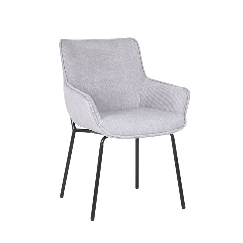 Chaise avec accoudoirs rembourrée Lizabeta, Gris