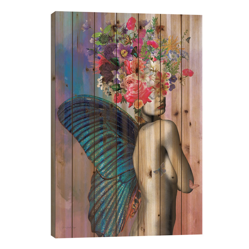 "Amora Flowers" par Ana Paula Hoppe-impression d’art graphique, Distressed Black Framed Canvas, H 40 po x l 26 po x P 1,5 po