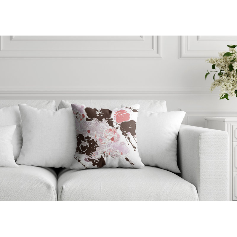 Housse et insert de coussin carré Audie, Blanc, H 17 po x l 17 po