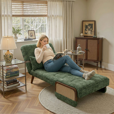 Chaise Lounge Chair Indoor - Space-Saving Single Folding Chair Bed for Small Spaces (Width: 35.43 Inches)