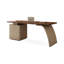 Bureau rectangulaire en bois massif avec tiroirs Walnut-916467021