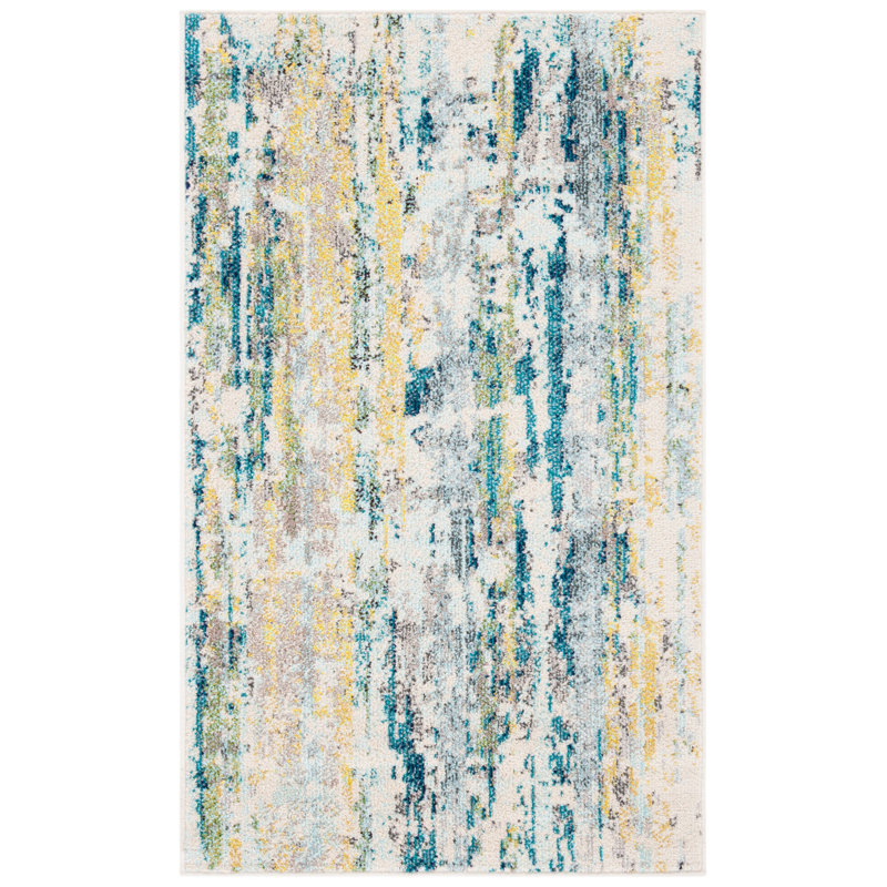 Riccio Abstract Beige Area Rug, Rectangle 3' x 5'
