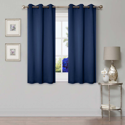 Millendon Energy Saving Modern Polyester Grommet Room Darkening Curtain Pair