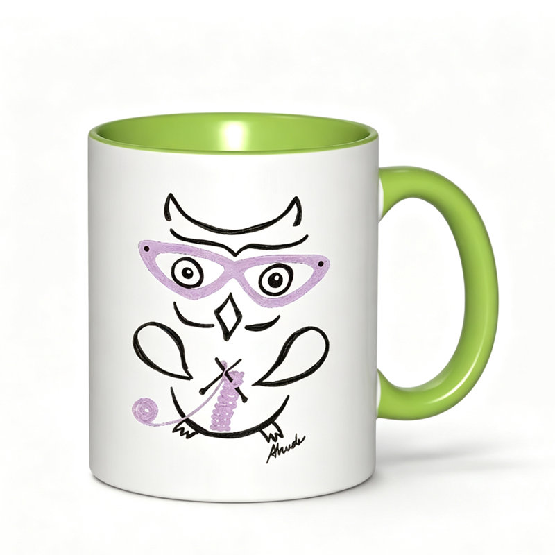 1pc Hand Drawn Owl with Glasses Ceramic Coffee Mug Coffee Cup Tea Mug Christmas Gift Office can hold Tea Milk Water during.
