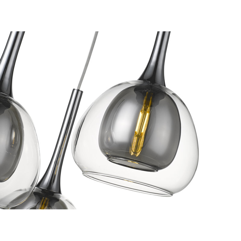 Wedigo 3 - Light Clear/Smoke Grey Cluster Pendant